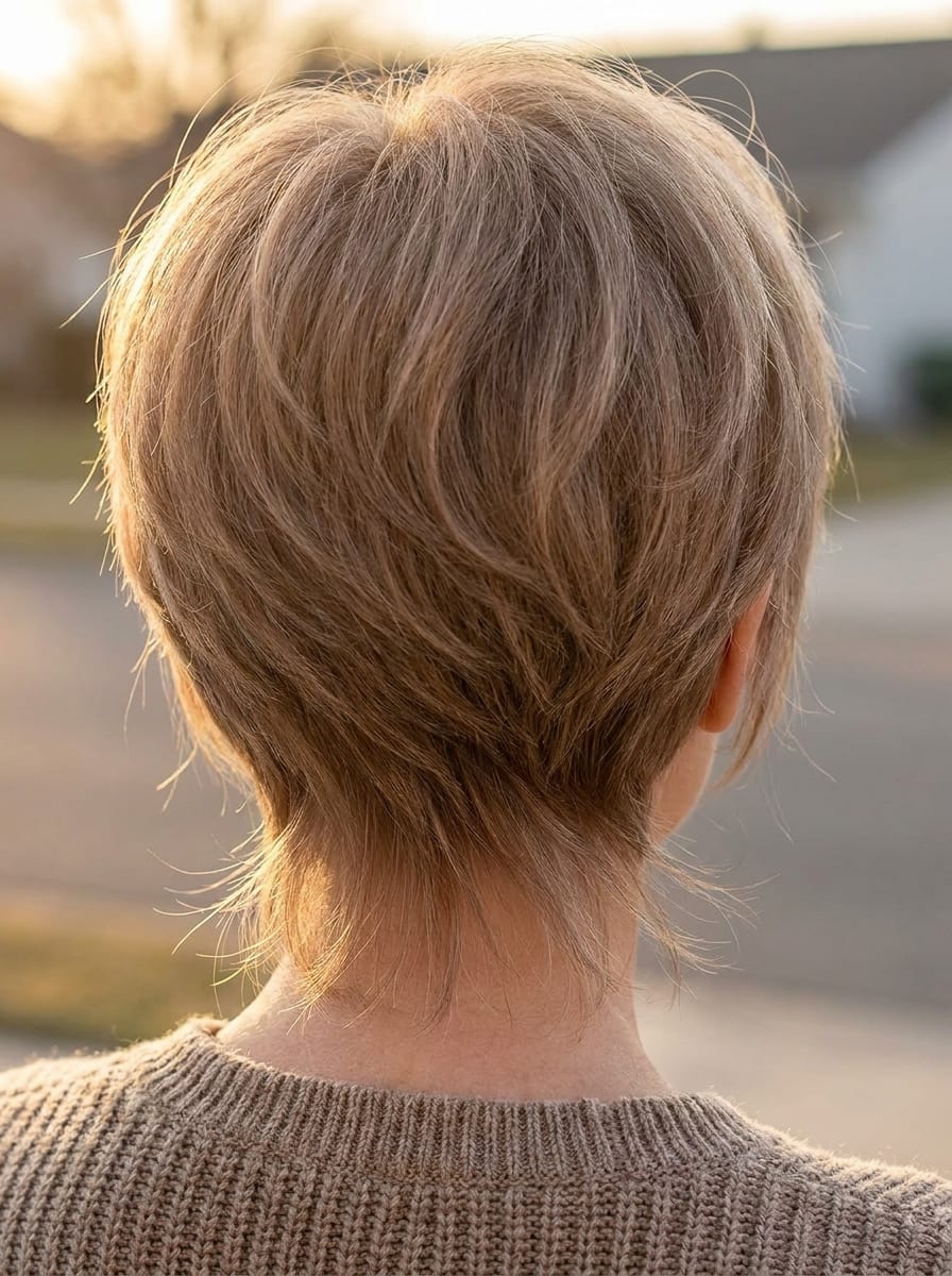 Soft Pixie mit sanftem Nacken - Kurzhaarfrisur von hinten